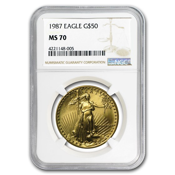 1987 1 oz Gold American Eagle MS-70 NGC 1987 1 oz Gold American Eagle MS-70 NGC